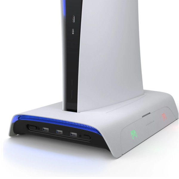 Kylning Station för PS5 Tillbehör Vertikalt ställ med RGB för Playstation 5 Gaming Tillbehör
