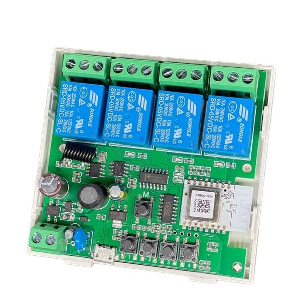 220V Switch 4 Channel Med Ding Rail Bolig Work with ewelink Alexa kompatibel