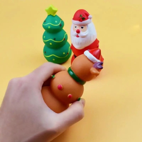 Jul Hund Leker Hund Tygge Leker Kjæledyr Lydende Valp Gummi Leker Jul Julenissen Snømann