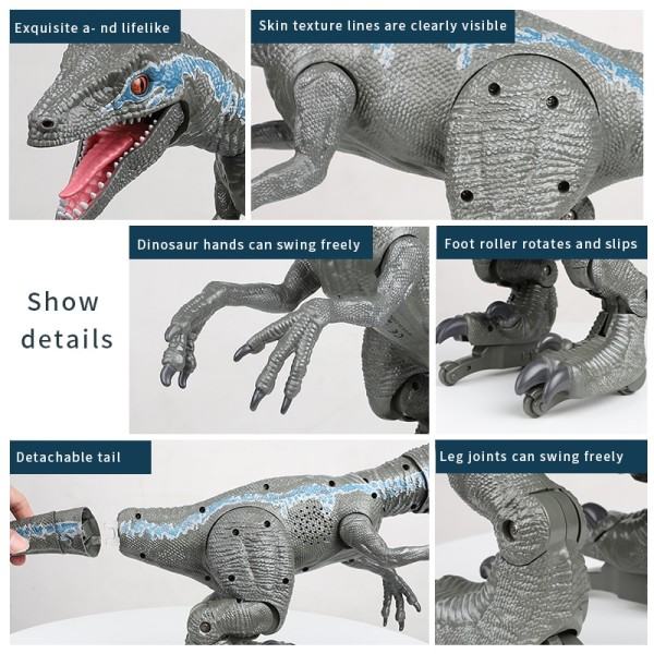 2.4G RC Dinosaur Älykäs Raptor  Kaukosäädin Jurassic Dinosaur lelu sähkö kävely eläimet  lelut lapsille