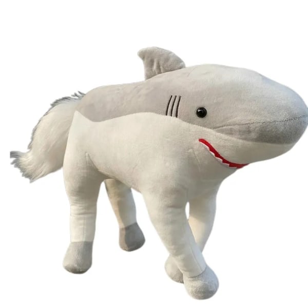 Haj häst mjuk stoppad plysch leksak stoppad haj huvud häst kropp modell docka kudde leksak