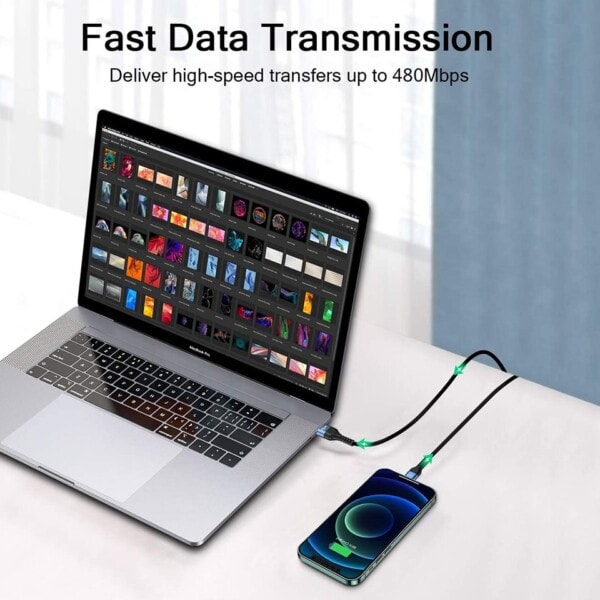 Hurtig opladning Lightning kabel USB data kabel telefon oplader ledning