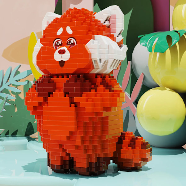 Disney Turning Rød Mikro Byggeklodser Gør-det-selv Panda Model Diamant Brick Figurer Legetøj