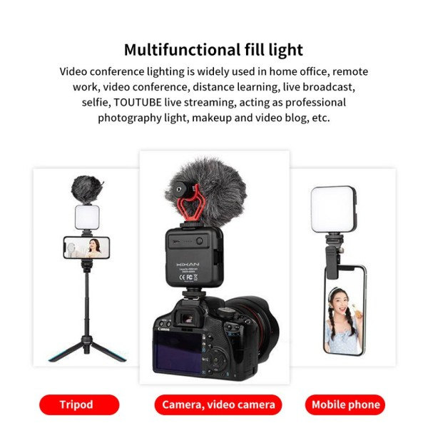 Kannettava Kämmenlaite Mini Selfie Light Kannettavaan video konferenssi matkapuhelin Vlog Live Broadcast Fill Light