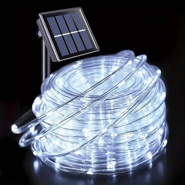 Utomhus solenergi rör rep led ljus trädgård jul dekoration