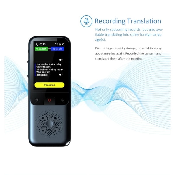 Bærbar lyd oversetter 138 språk smart oversetter frakoblet i sanntid smart stemme oversetter