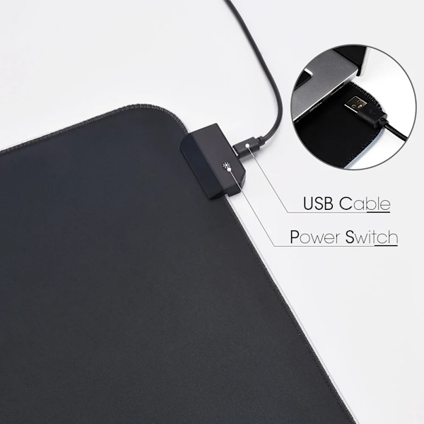 Høj kvalitet LED Lys Musemåtte RGB Tastatur Betræk Skrivebordsmåtte Farverig Overflade Mouse Pad