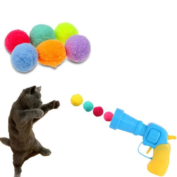 Interaktiv Launch Trening Katte Leker Kreative Kattunger Mini Pompoms Spill Stretch Plysj Ball Leker