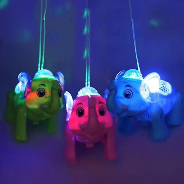 Sjovt lys gå elefant med musik og lys interaktivt legetøj