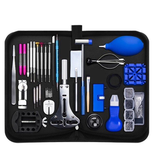Klocka Reparation Verktyg Kit Armband Pin Remover Låda Klocka Movement Öppnare Fjäder Stång Bänd Klocka Batteri Byte Verktyg