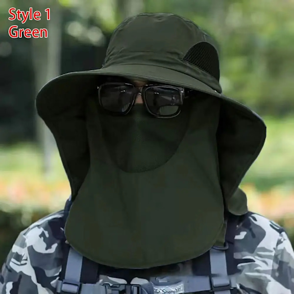 Hel ansikte omslag fiske hatt sol keps med mask sommar hatt