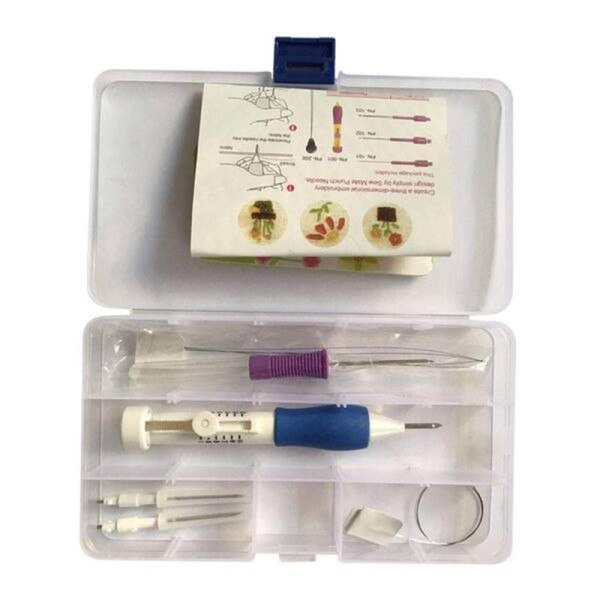Broderi Punch Nål Kit Söm Verktyg Set Magic Broderi Nål Penna Vävning Verktyg Stickning Sömnad Verktyg för gör-det-själv sömnad