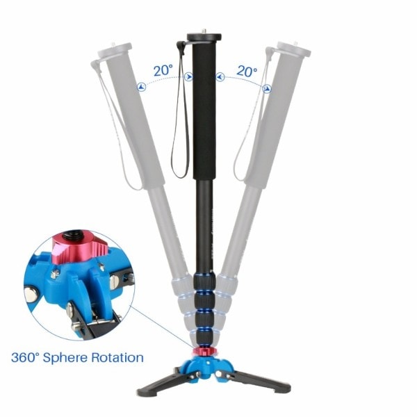 Professionell Aluminium Kamera Stativ 65tum 5 Sektioner Manbily Video Monopod för Canon Nikon DSLR Gopro 6 Action Camera