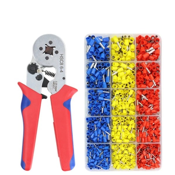 Crimping Verktyg HSC8 Självjusterbar Ratchet, Stripning Cuting Tång YE-1R, Crimping Connectors kit