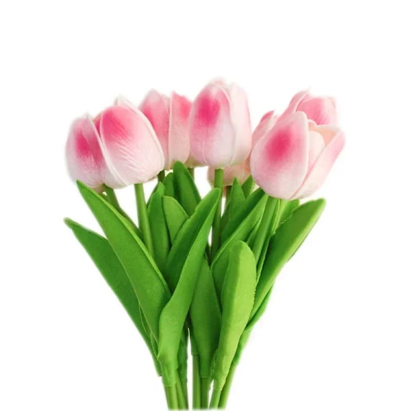 5 stykker tulipan kunstige blomster ekte touch bukett falske blomster dekorasjon