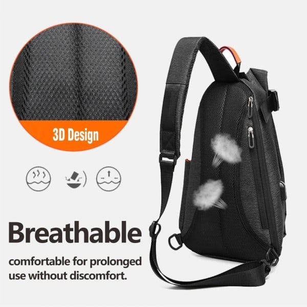 Multi Functional Mænd's Crossbody Taske Lokomotiv Taske Moderig vandtæt skulder taske