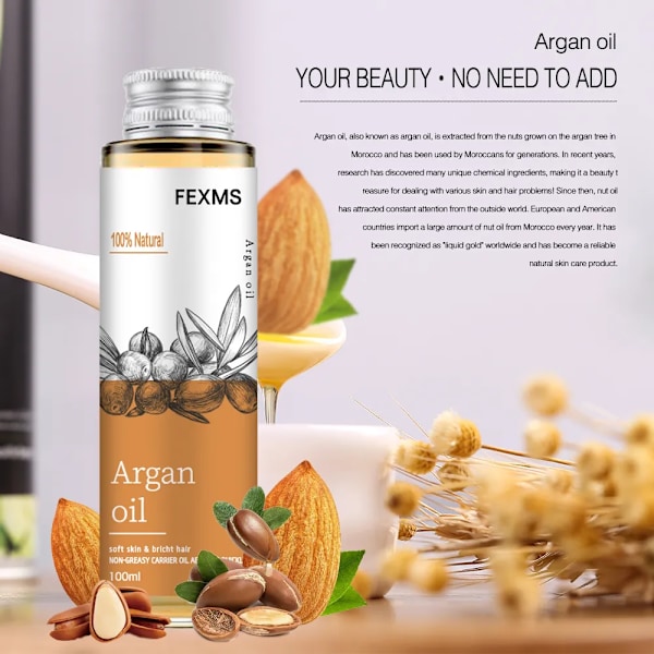Ekologisk  Argan olja  100% Ren Kallpressad Jungfru Premium Grade För Torr & Skadad hud