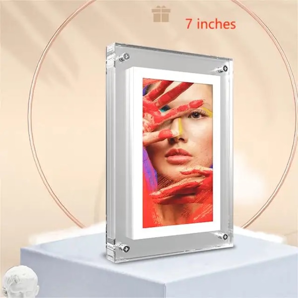 Akryl Digital Foto Frame 5 Inch 1000mAh Vertikal Display IPS Skärm