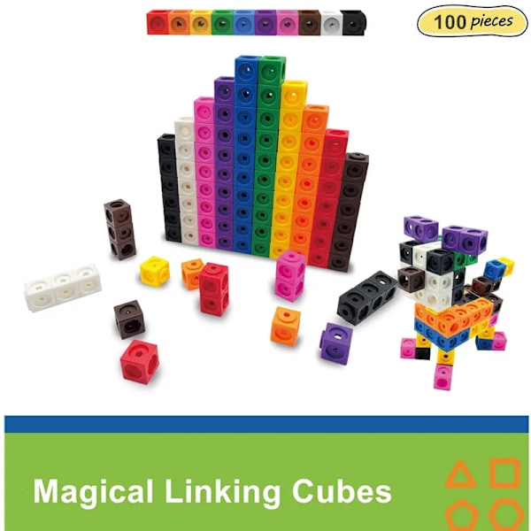 Länka Matematik Kuber Set 100 Räkna antal block STEM Räkna leksaker