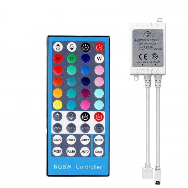 4 kanavaa DC 12V - 24V RGBW LED ohjain himmennin 40 avain 5 nastaa IR kaukosäädin ohjain