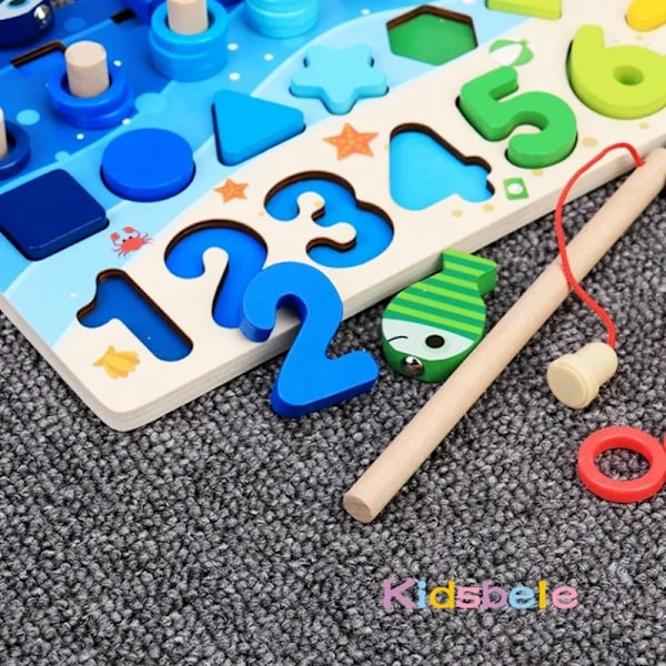 Lapset Montessori Matematiikka lelut taaperoille opetus puiset palapelit kalastus lelut