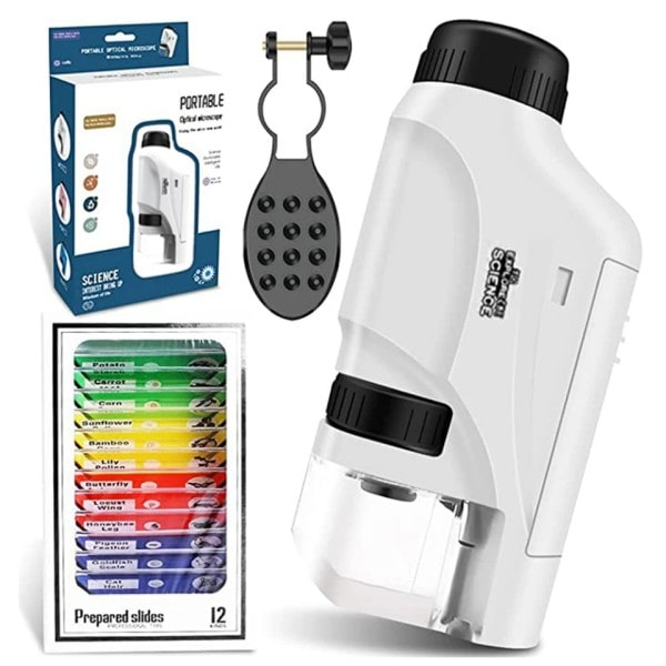 60X-120X kädessä pidettävä mikroskooppi kannettava mini tasku HD mikroskooppi LED lampulla