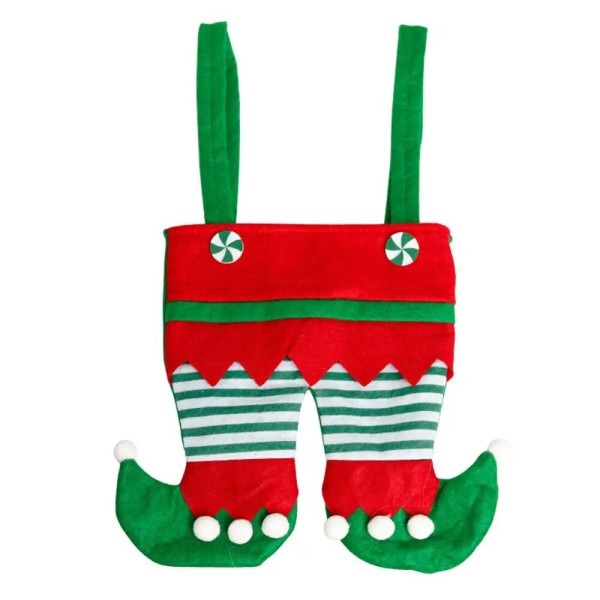 Jul present godis godis vin flaska hållare tomten suspender byxor byxor dekor jul gåva