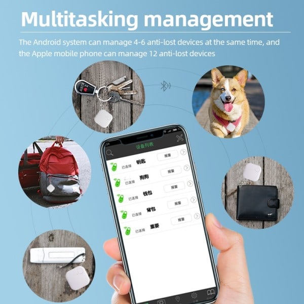 Smart Bluetooth anti-tab enhed mobil telefon etui og taske to-vejs anti-tab