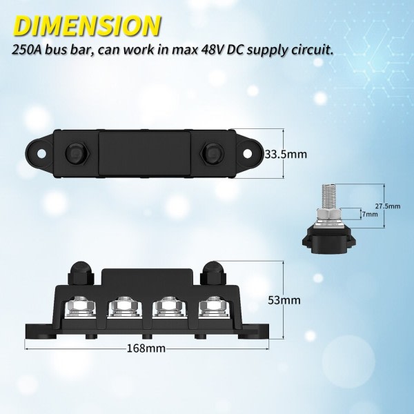 Power Distribution Block  Bus Bar Terminal Block Terminal Studs Terminal Screw
