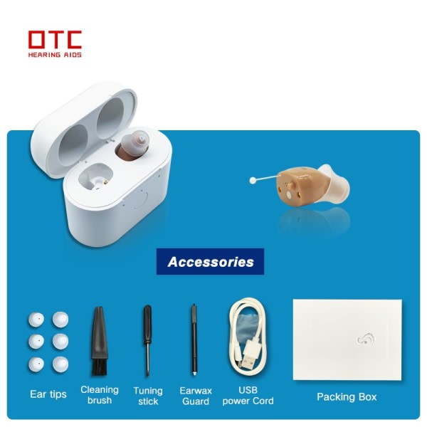 Bærbar Mini CIC Digital Usynlig Høreapparat Øre Lyd Forstærker I øret Tone Lydstyrke Justerbar Høreapparater