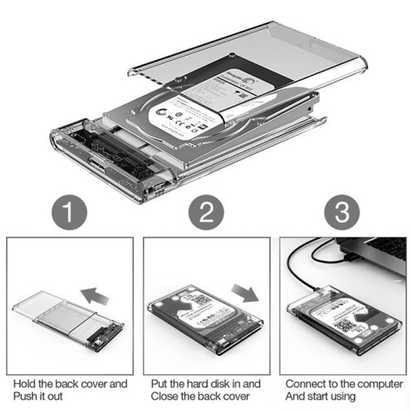 Hårddisk boxar USB 3.0 till SATA III Hårddisk fodral 2.5 tum HDD SSD Shell