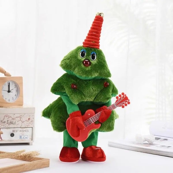 Jul träd musik dans sång jul träd dockor tomten leksaker för hem dekoration