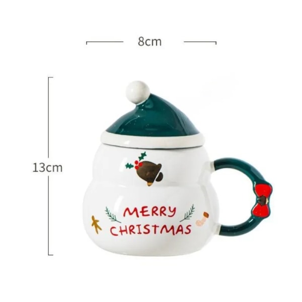 Jul keramik mugg med present box Drickskopp med lock sked Dricksföremål kaffe mugg jul dekoration