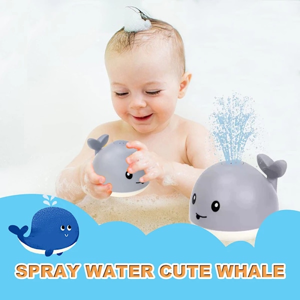 Baby Light Up Bad Leksaker Whale Automatisk Sprinkler Badkar Leksaker Pool Badrum Dusch Bad Leksaker