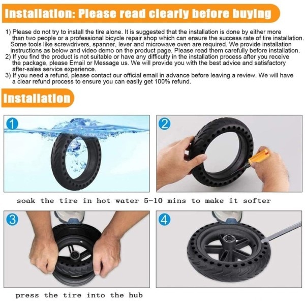 Solid Tire for Xiaomi M365 Pro Electric Scooter 1S Pro 2 Essential Scootter 8,5 tuuman kumi rengas