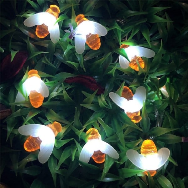 Vattentät Utomhus Söt Honey Bee LED Fairy String Lights Solar bi light  Jul Garland Lights