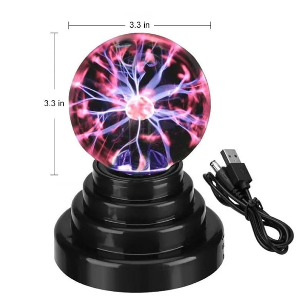 Magic Plasma Ball Lampa LED Atmosfär Natt Ljus Touch ljud kontroll Glas Plasma Ljus