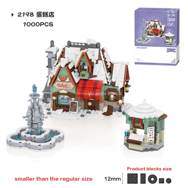 Jul gave vinter by nissen landsby modell byggeblokk leker jule tre slede bil puslespill