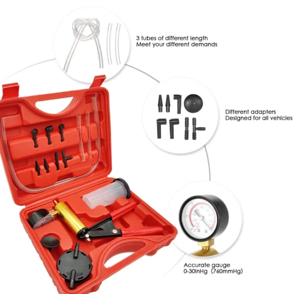 Manuel vakuum tryk pumpe bremse væske afløb kit vakuum pistol pumpe tester kit bærbar holdbar aluminium