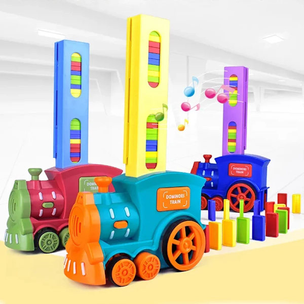 Automatisk Legging Domino Tog Elektrisk Bil Klosser Klosser Kreativt Spill Intelligence Educational DIY Leetøy