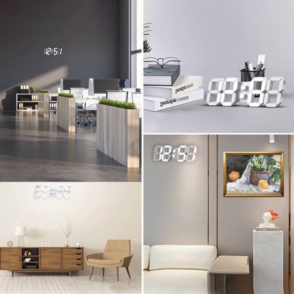 3D LED seinä kello suuri digitaalinen seinä kello kaukosäätimellä ohjaus herätys kello