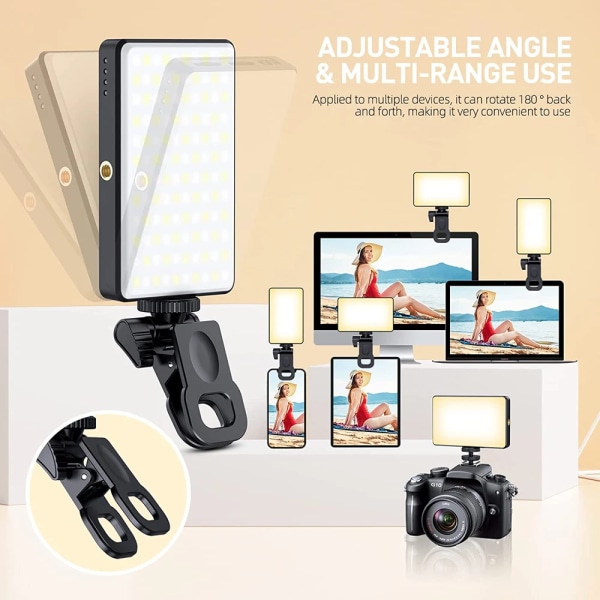 LED selfie valo puhelin täyttö valo 120 LED 3000mAh ladattava kannettava video valo Tiktok Vlog video konferenssi selfie