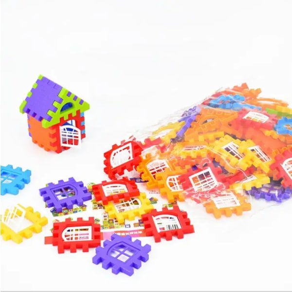 Baby Paradise Hus stavning förbryllad plast block City Gör-det-själv Kreativt Modell Figurer Utbildnings Barn leksaker
