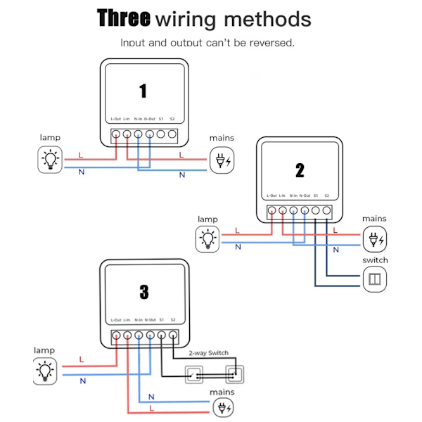 16A Tuya Smart WiFi kytkin,2-tie Mini valo kytkin