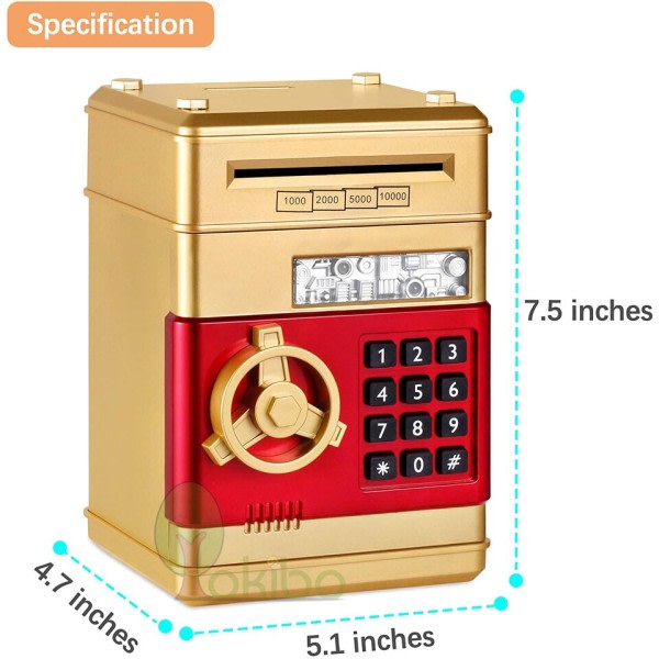 Bank til Drenge Piger Stor Elektronisk Rigtige Penge Mønt Bank med Sikker Adgangskode Lås