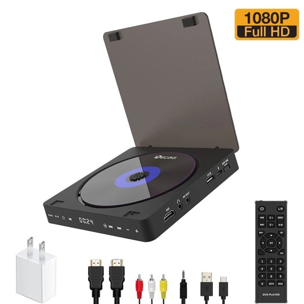 Høj kvalitet Woopker DVD Afspiller HD Afspiller HDMI AV Forbindelse Med USB input Hovedtelefon Output  touch LED Skærm HD 1080P Type-C 5V / 2A