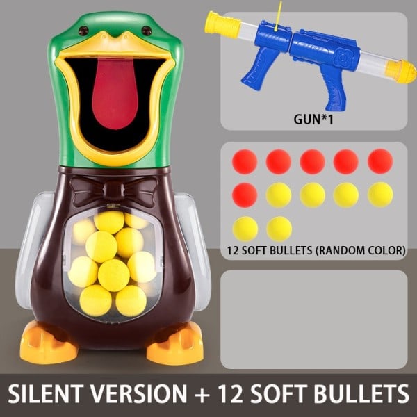 Funny Air Powered Safety Soft Bullet Gun Hit Me Hungry Shooting Duck Electronic Game Target Bullet Leker