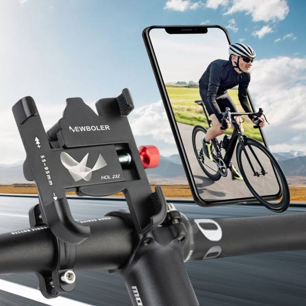MTB Puhelin Kiinnitys Teline Polkupyörän Pidin 360 astetta Kiertyvä Alumiini Säädettävä Pyörä Puhelin Puhelin Liukumaton teline