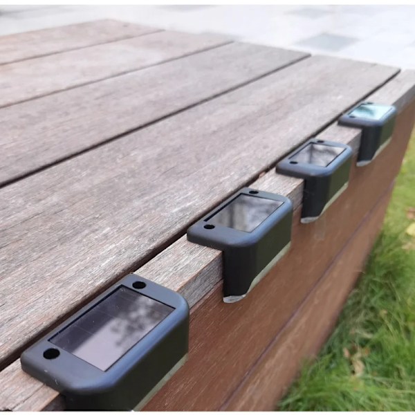 10 stykker LED Solar Trapp Lys Vanntett Utendørs Hage Passasje Gårdsplass Terrasse Rekkverk Trinn Lys