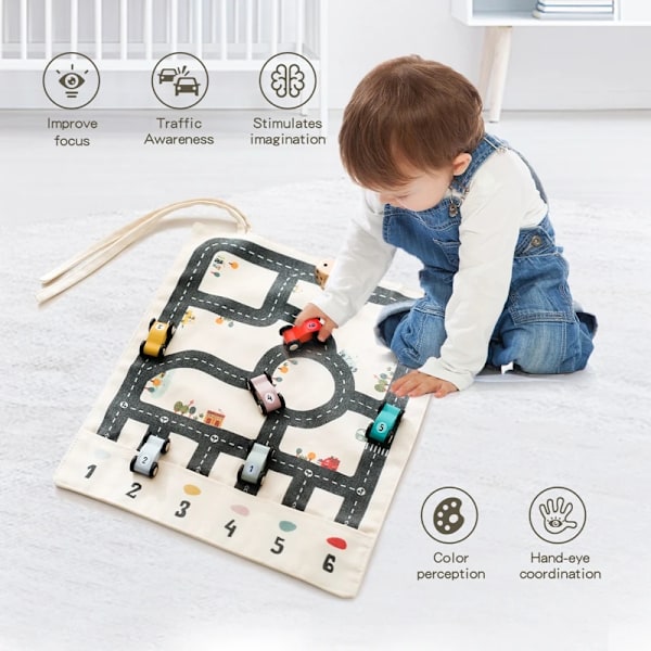 Barn's Montessori Trafikk Leke 35*31 CM Baby By Trafikk Vei Kart Spill Tre leke